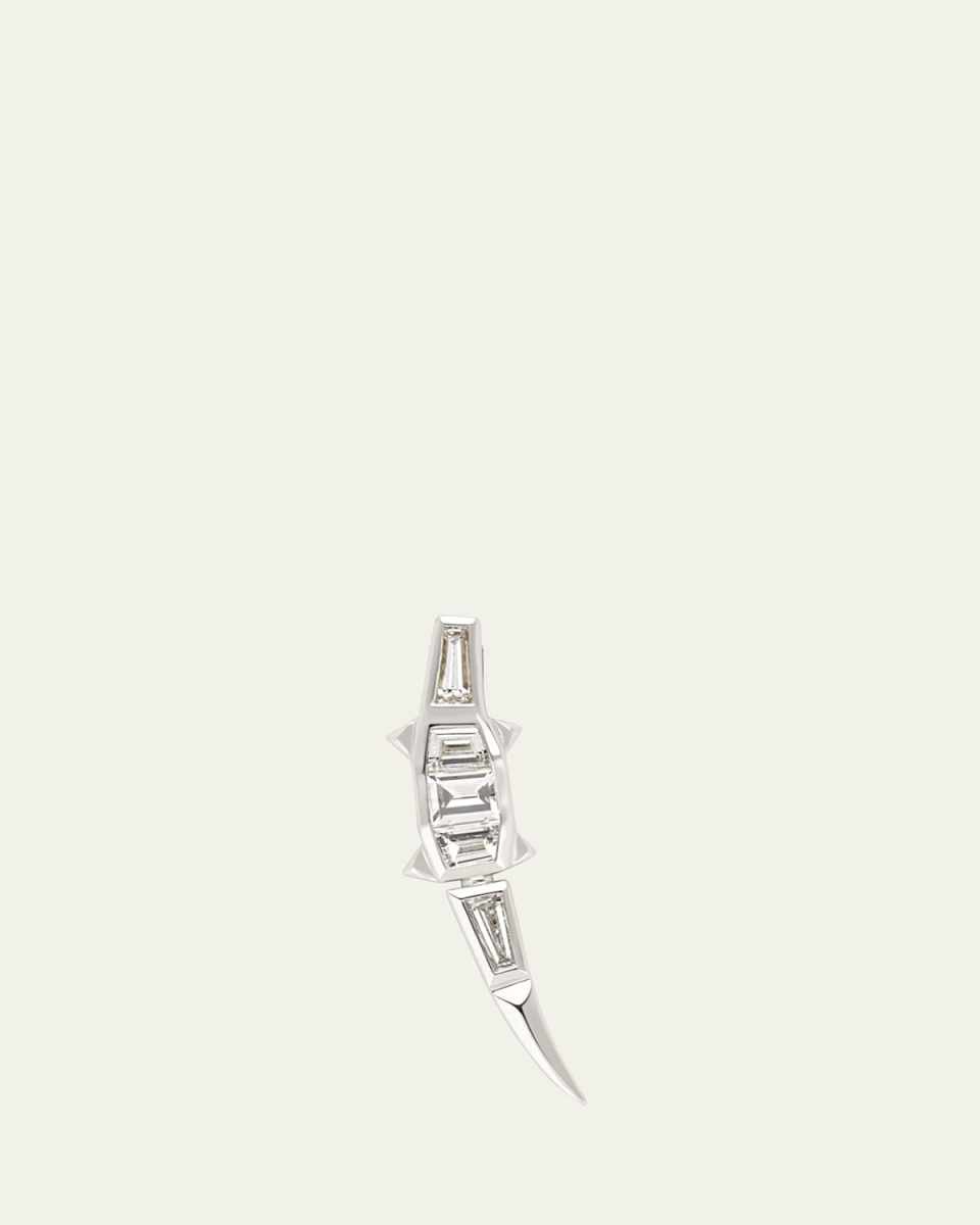 18K White Gold Diamond Alligator Ear Climber, Right